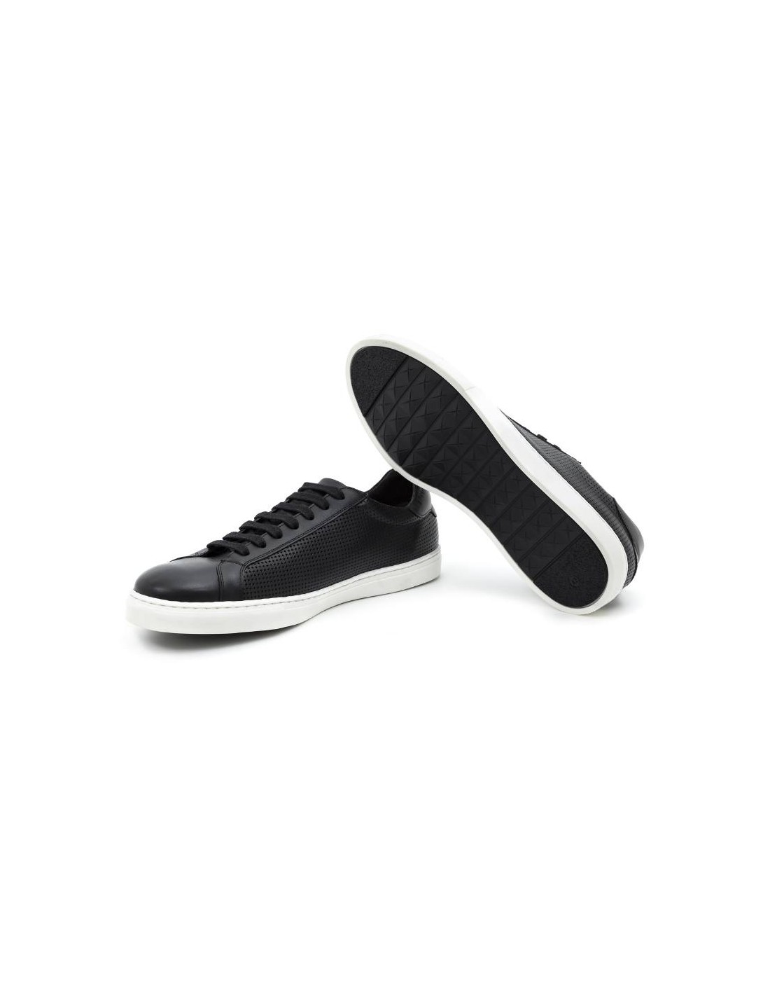 Ortiz & Reed Sneakers De Piel Picado Color Negro LUMAGOR-NEGRO