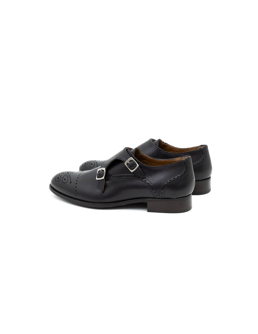Ortiz & Reed Zapato De Vestir De Charol Con Dos Hebillas Color Negro W-FLORELI-NEGRO