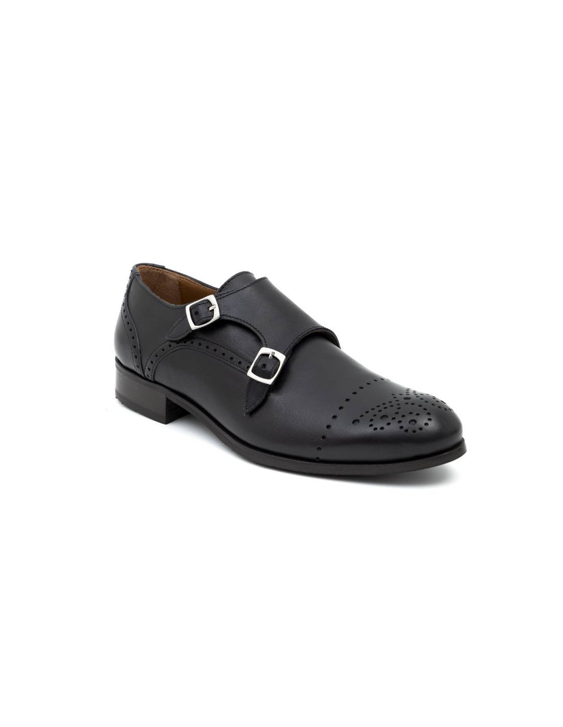 Ortiz & Reed Zapato De Vestir De Charol Con Dos Hebillas Color Negro W-FLORELI-NEGRO
