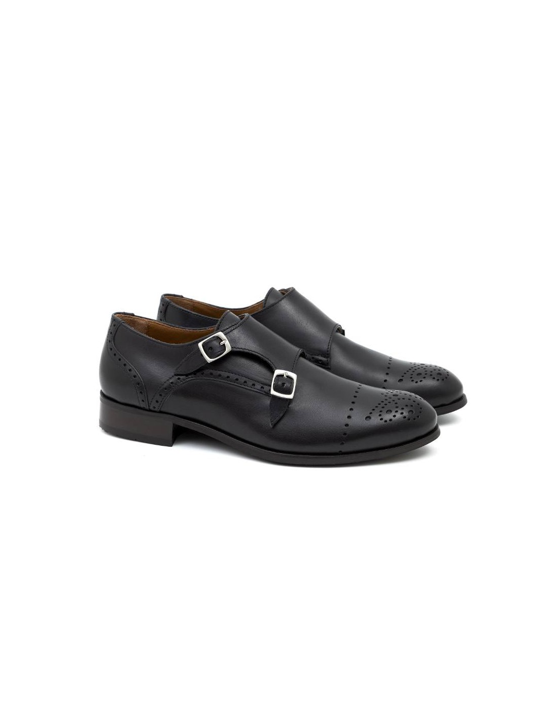 ortiz & reed Zapato de Vestir de charol con dos hebillas color negro W-FLORELI-NEGRO