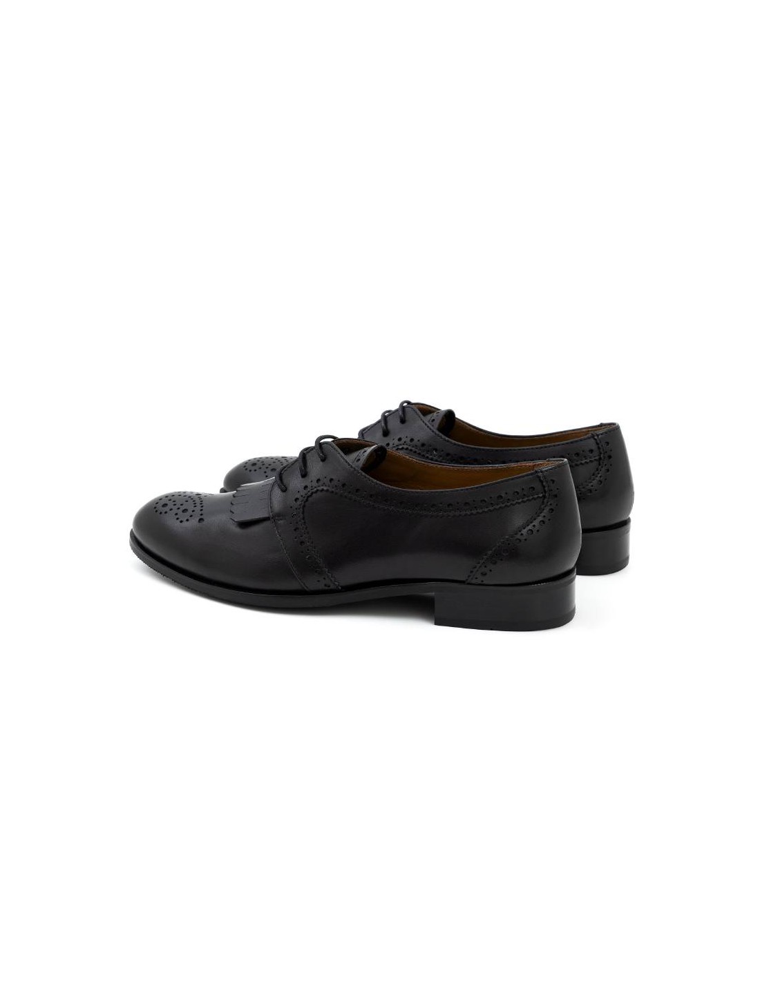 Ortiz & Reed Zapato De Vestir De Piel Con Flecos Color Negro W-CRESHELI-NEGRO