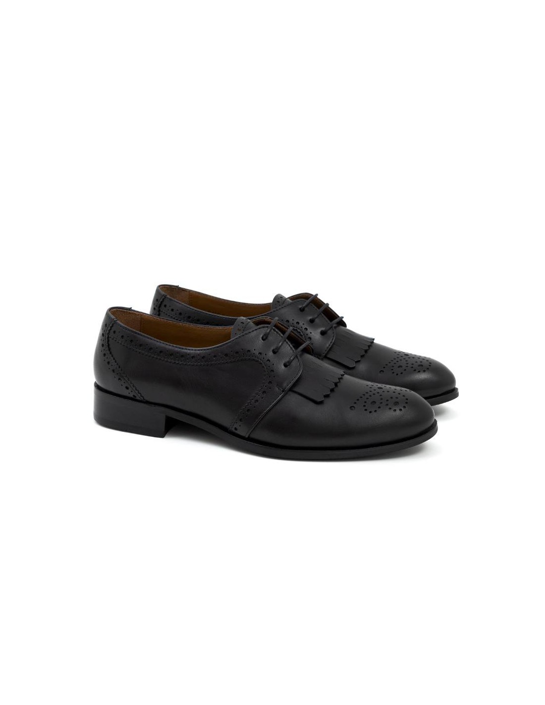 ortiz & reed Zapato de Vestir de piel con flecos color negro W-CRESHELI-NEGRO
