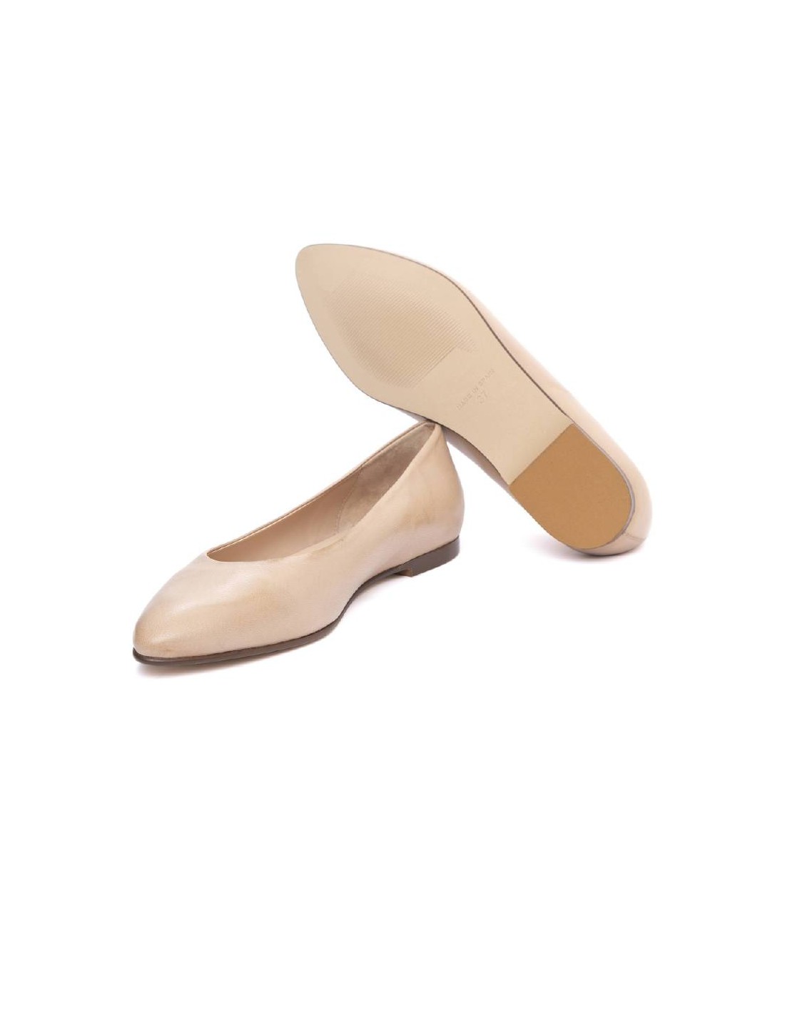 Ortiz & Reed Zapato De Vestir De Piel Liso Color Beige W-ANNA-ARENA