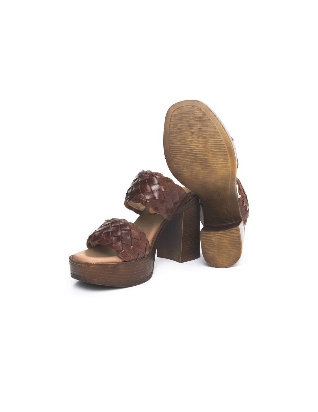 Ortiz & Reed Zapato De Vestir De Piel Trenzado Color Marrón W-LARA-ARENA