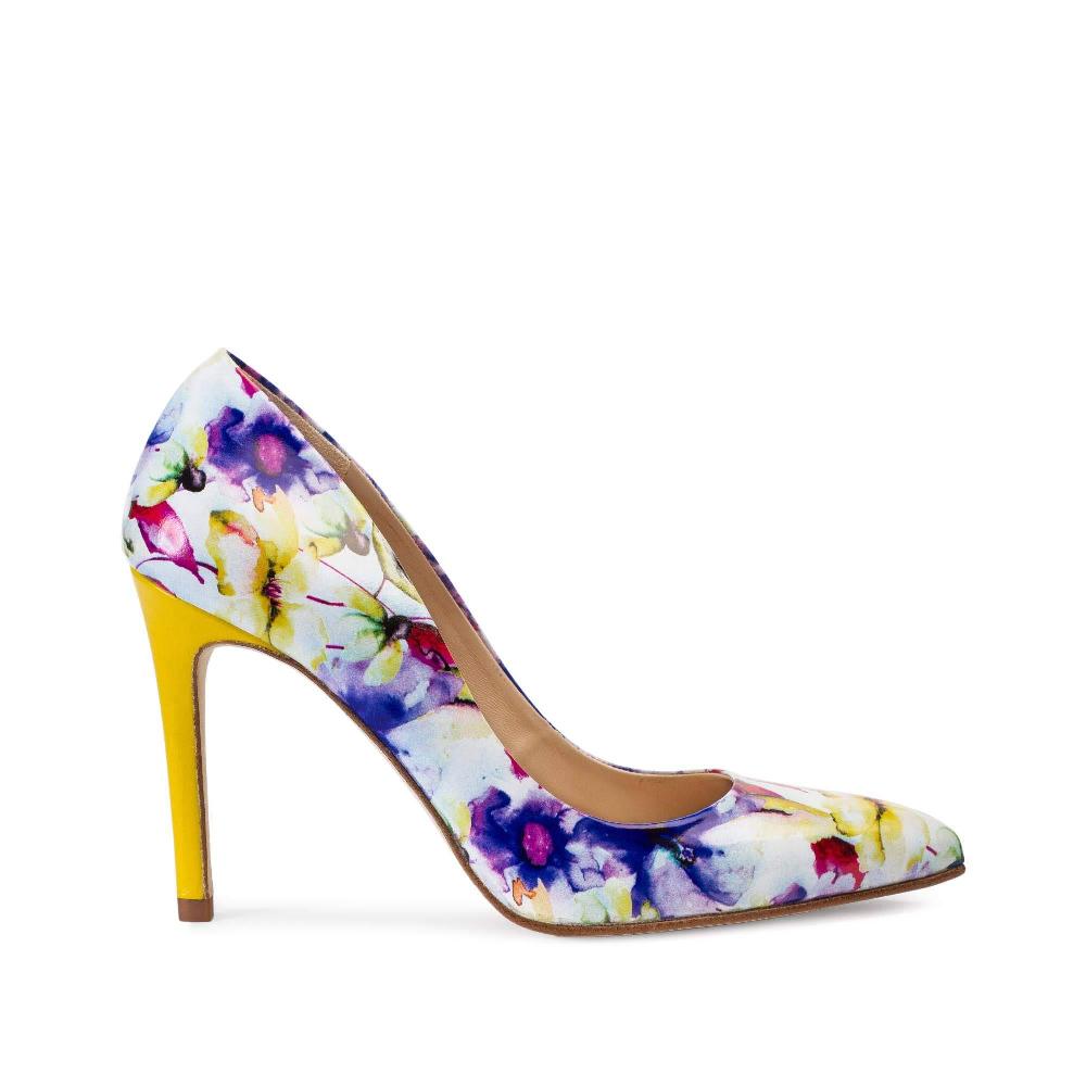 paco gil IRIS OCRE FLOWER PRINT