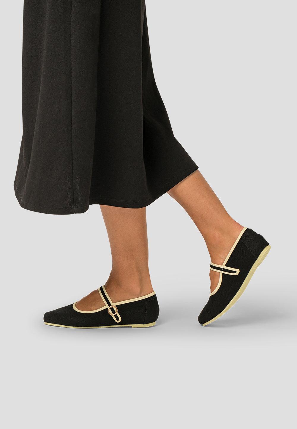 Paez MARY JANE LINEN BLACK