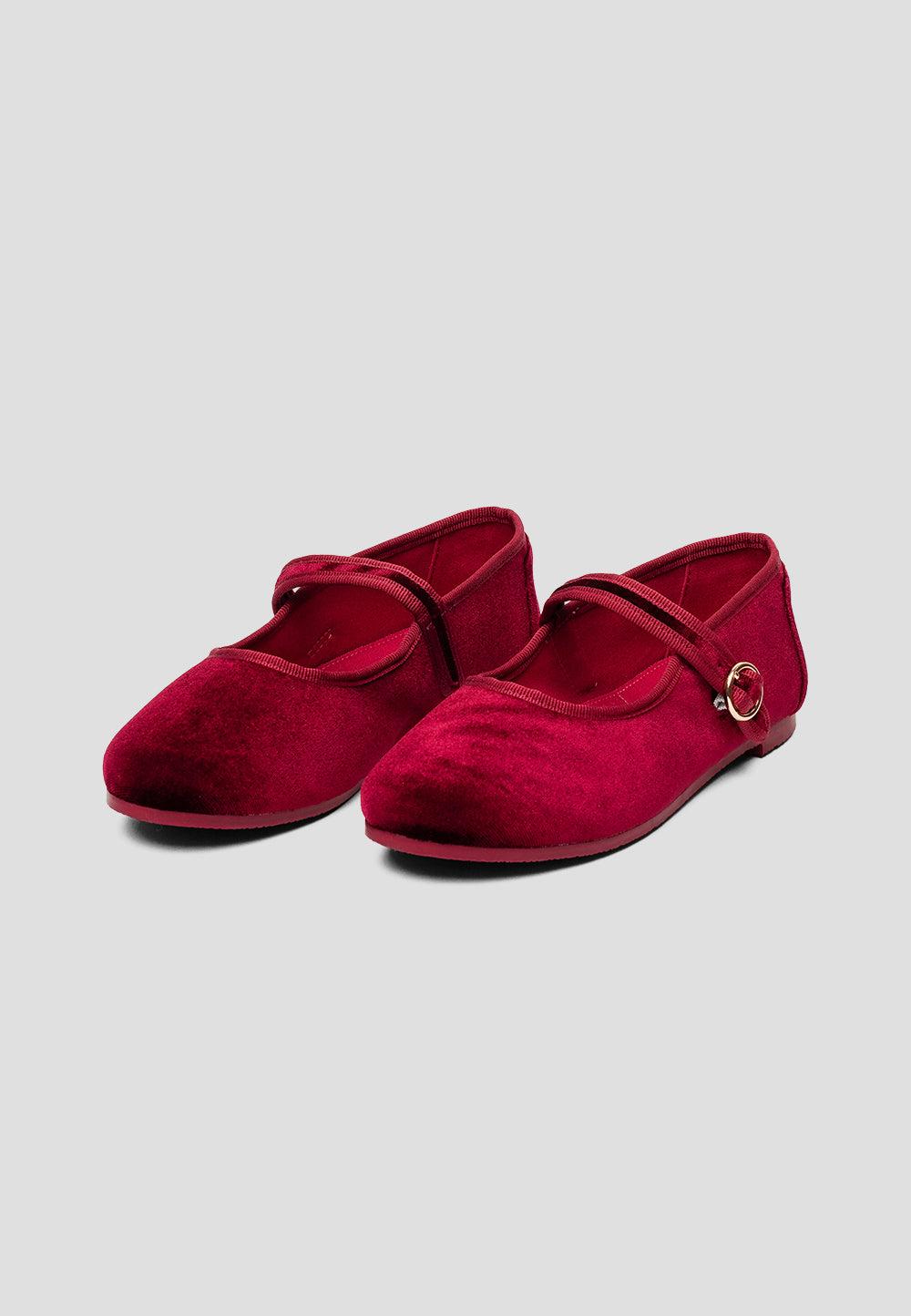 Paez MARY JANE VELVET BURGUNDY