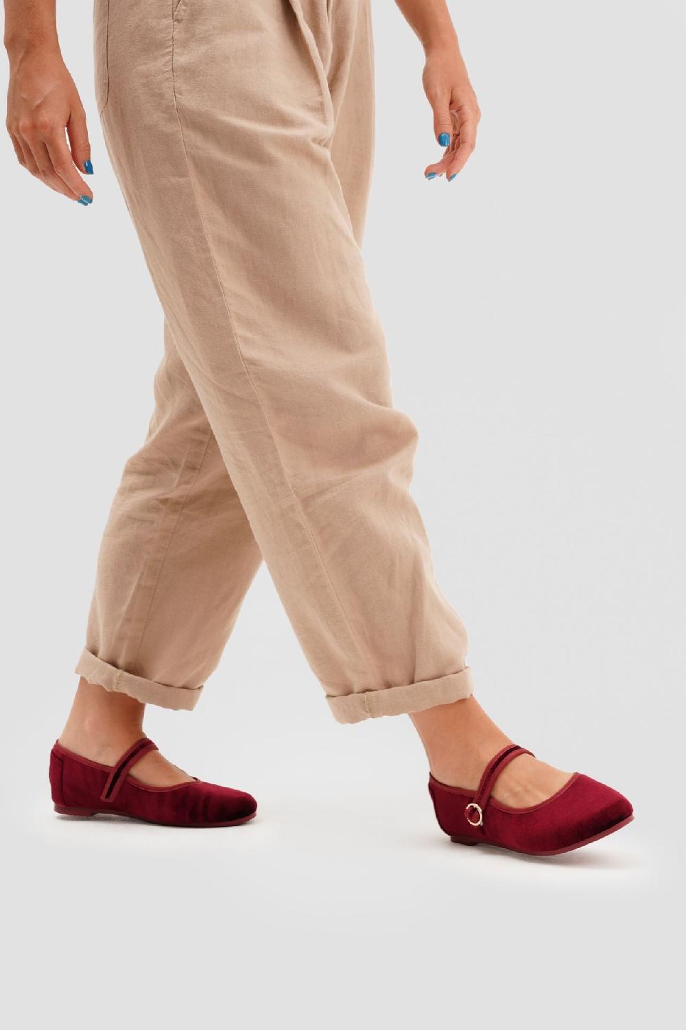 Paez MARY JANE VELVET BURGUNDY