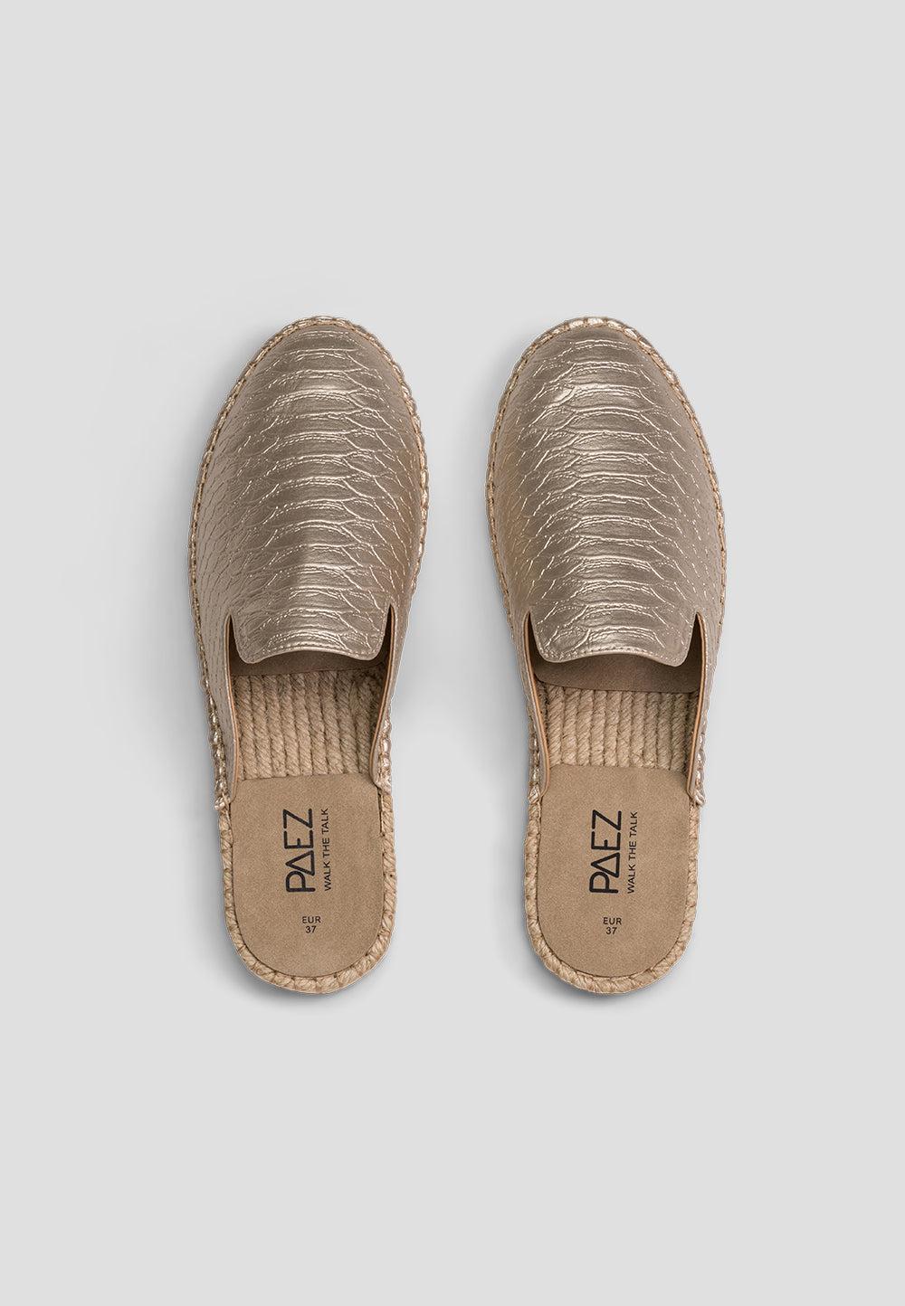 Paez MULE VEGAN LEATHER SNAKE GOLD