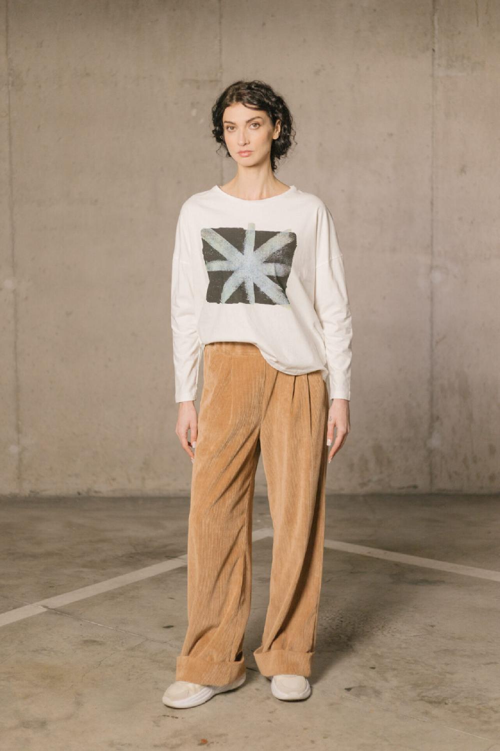 Pan Producto Básico Camiseta Estampado Pizarra Estrella