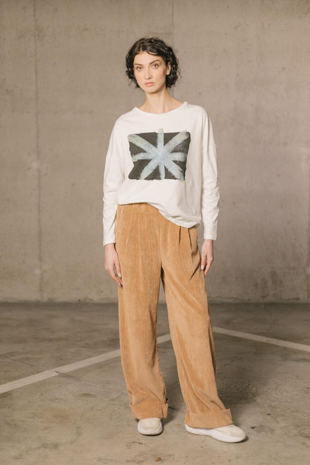 Pan Producto Básico Camiseta Estampado Pizarra Estrella