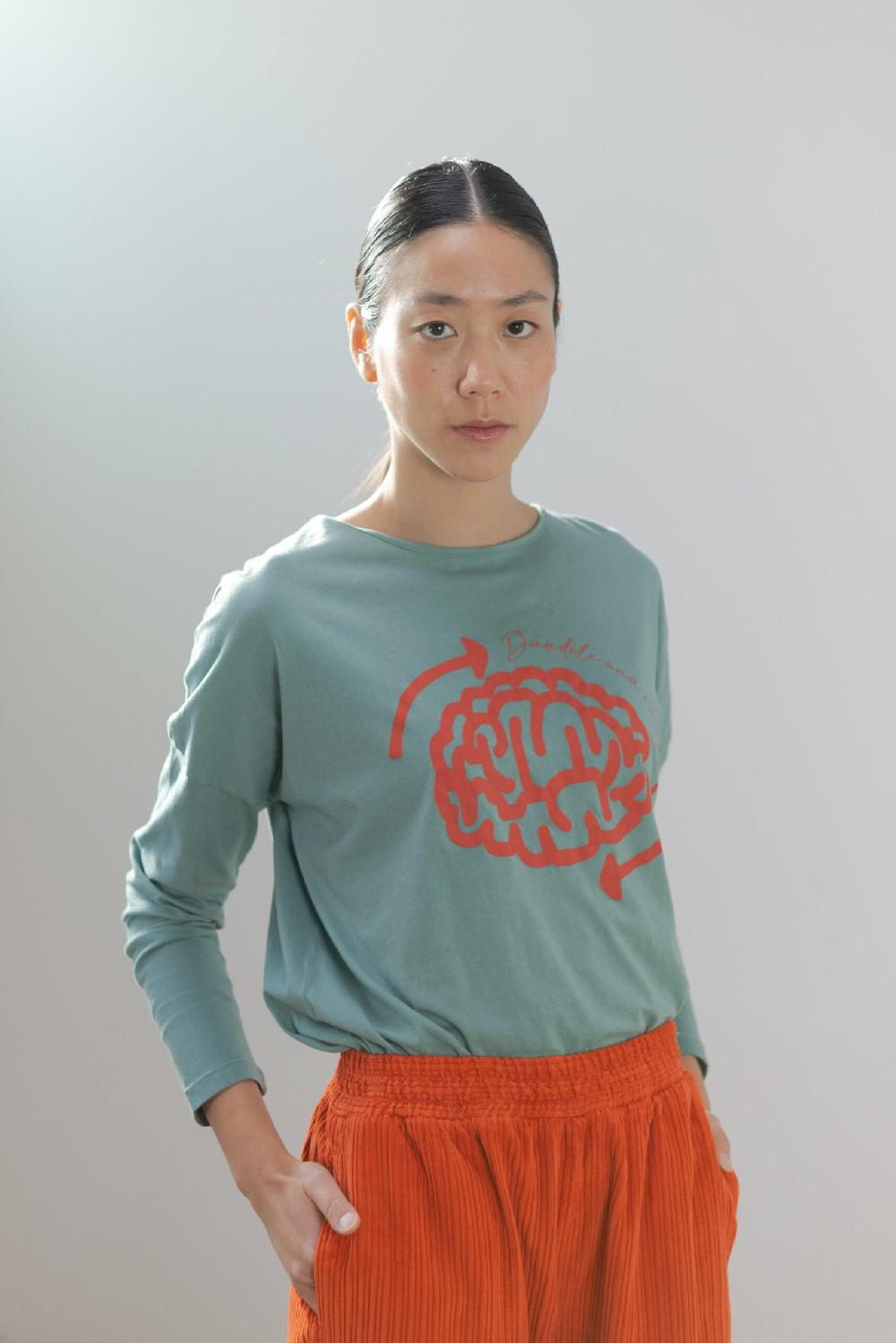 Pan Producto Básico Camiseta Manga Larga Estampado «Brain»