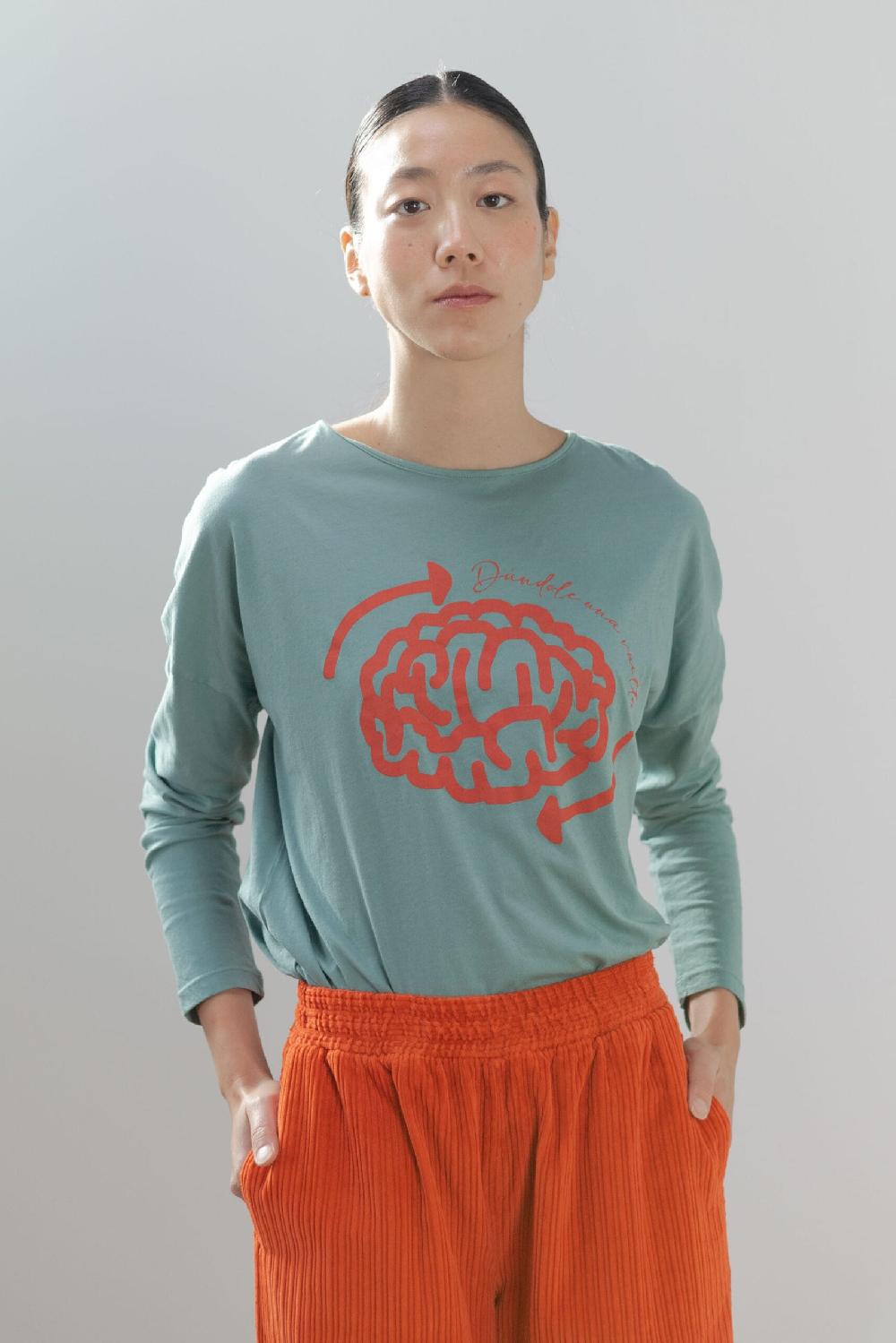 Pan Producto Básico Camiseta Manga Larga Estampado «Brain»