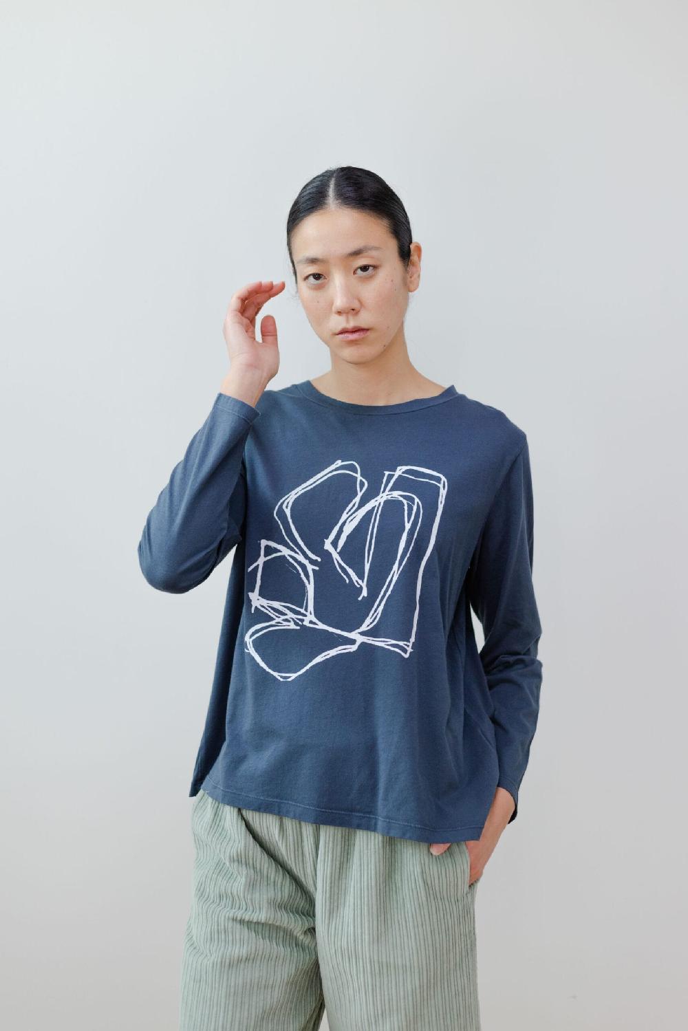 pan producto básico Camiseta manga larga estampado «Garabato»