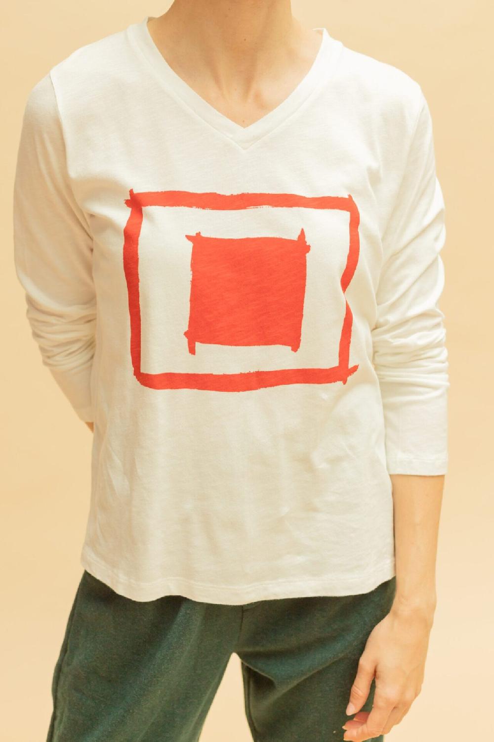 Pan Producto Básico Camiseta Manga Larga Estampado Rojo