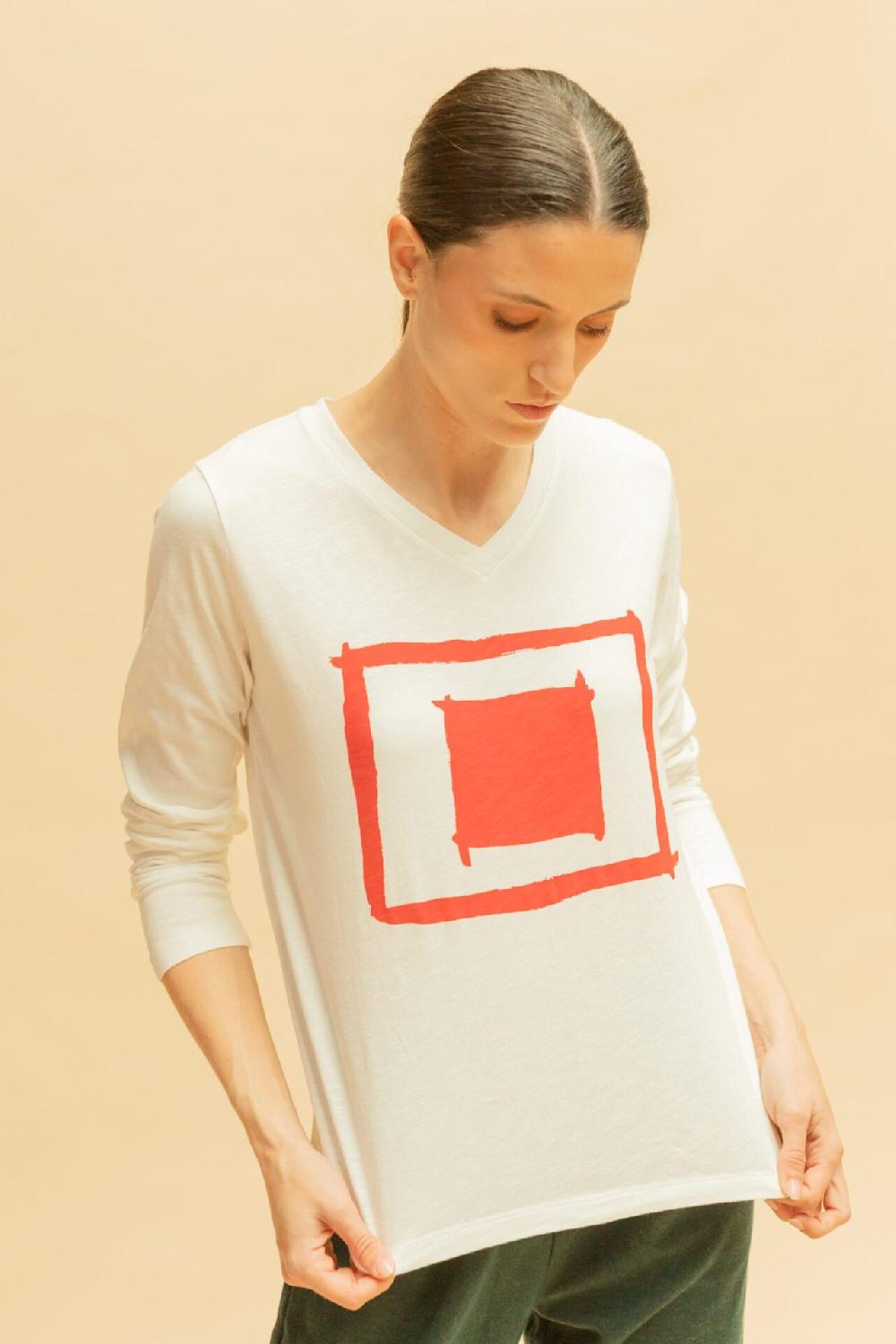 Pan Producto Básico Camiseta Manga Larga Estampado Rojo