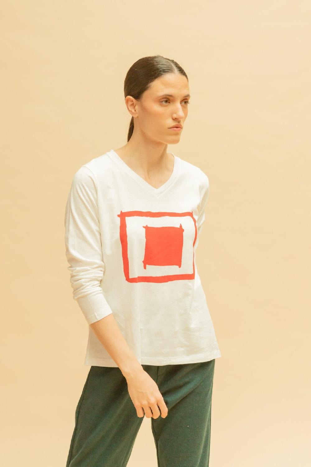 Pan Producto Básico Camiseta Manga Larga Estampado Rojo