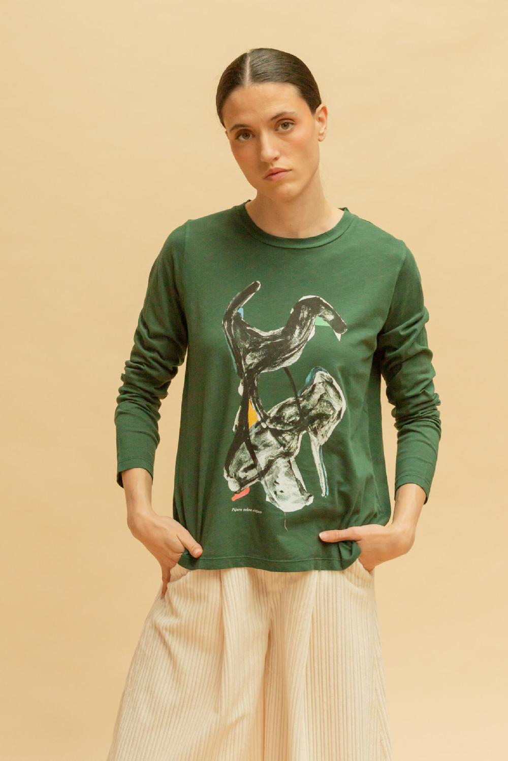 pan producto básico Camiseta manga larga Pájaro sobre elefante