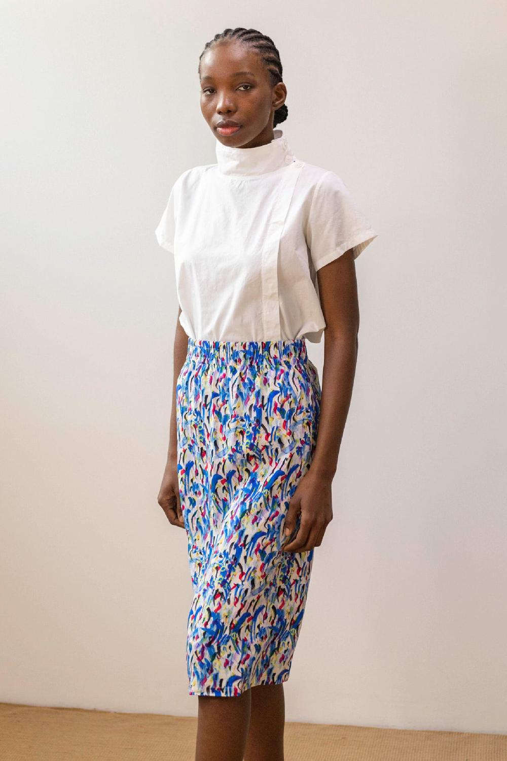 Pan Producto Básico Falda Fluida Estampado De Colores