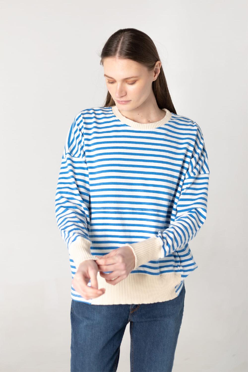 Pan Producto Básico Jersey Sudadera De Rayas Azules