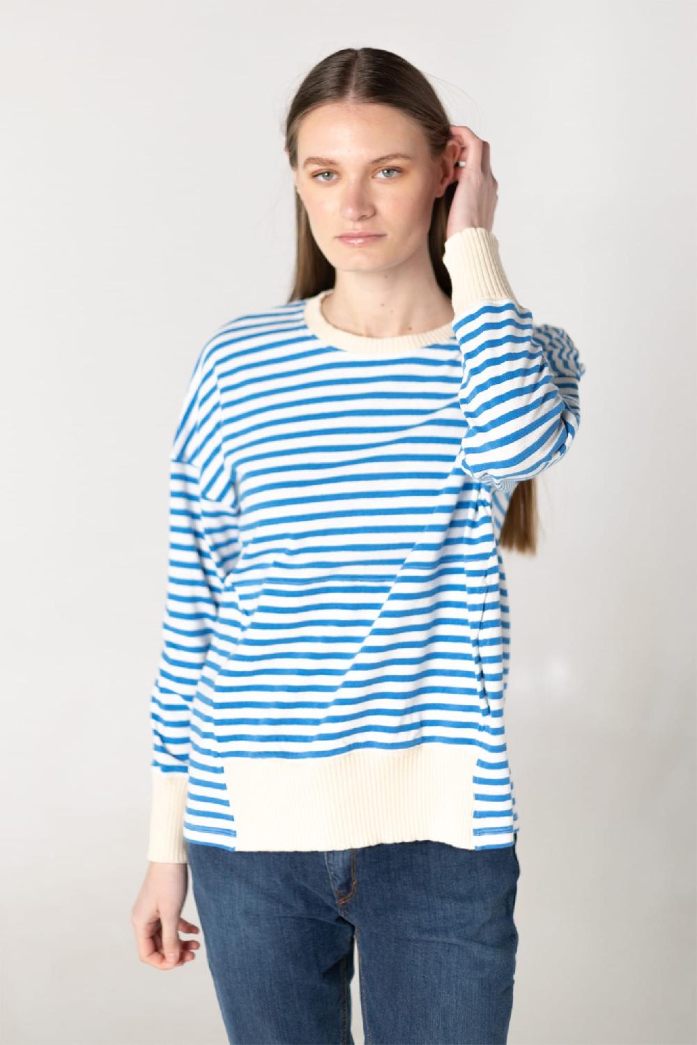 Pan Producto Básico Jersey Sudadera De Rayas Azules