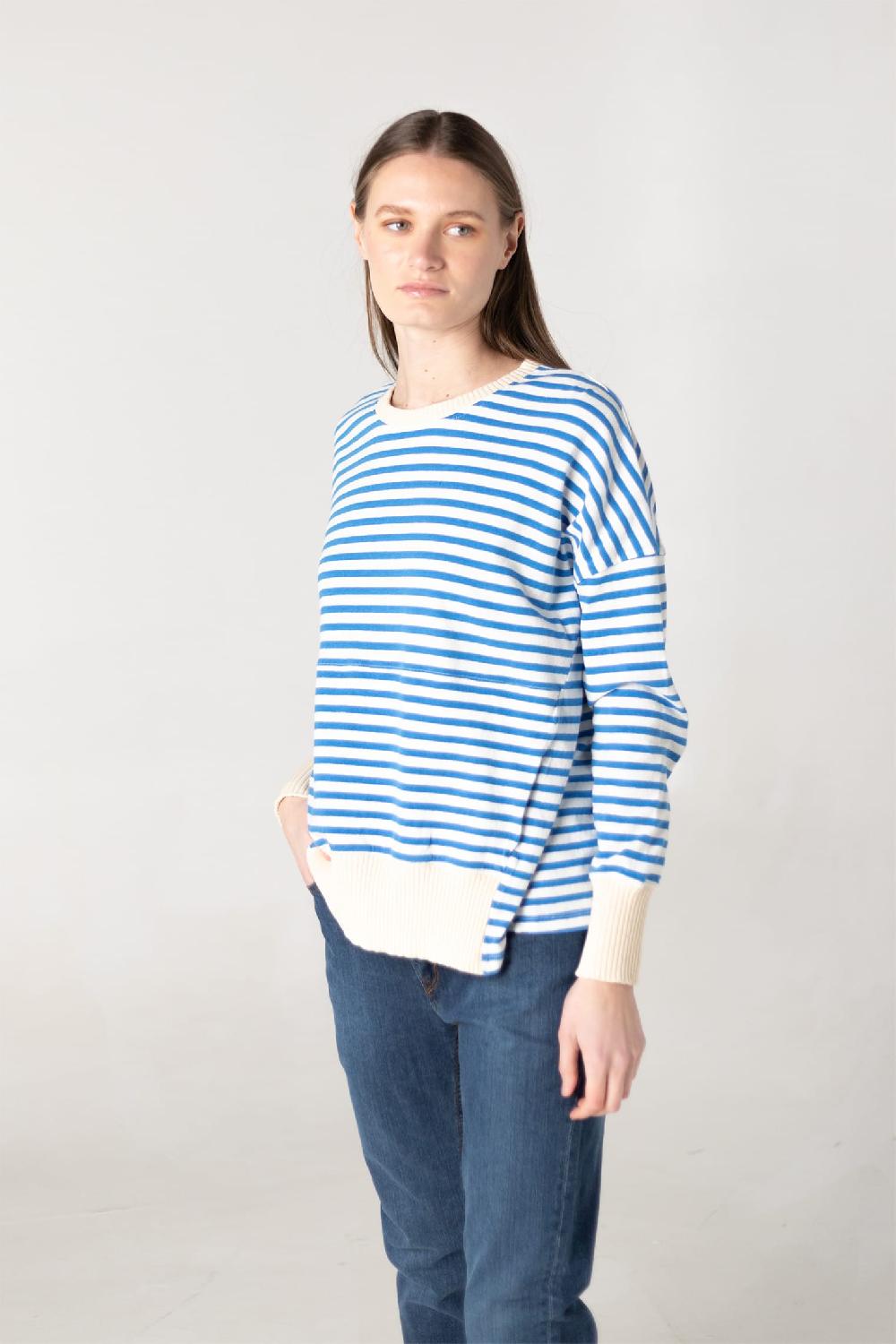 Pan Producto Básico Jersey Sudadera De Rayas Azules