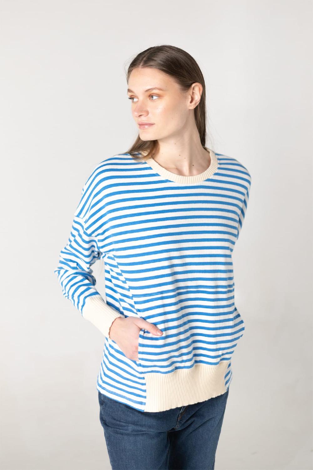 pan producto básico Jersey sudadera de rayas azules