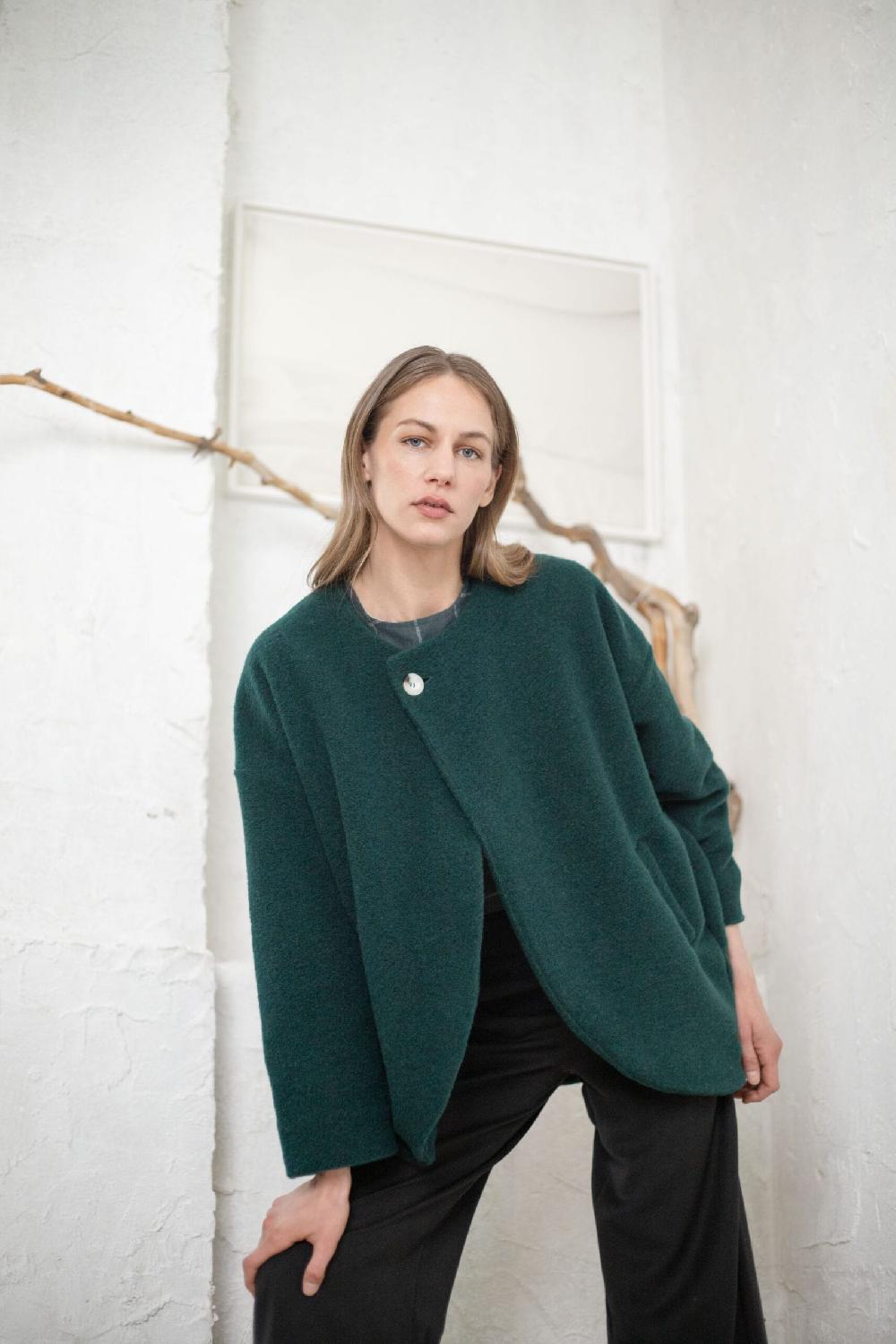 Pan Producto Básico Abrigo Capa Verde Botella