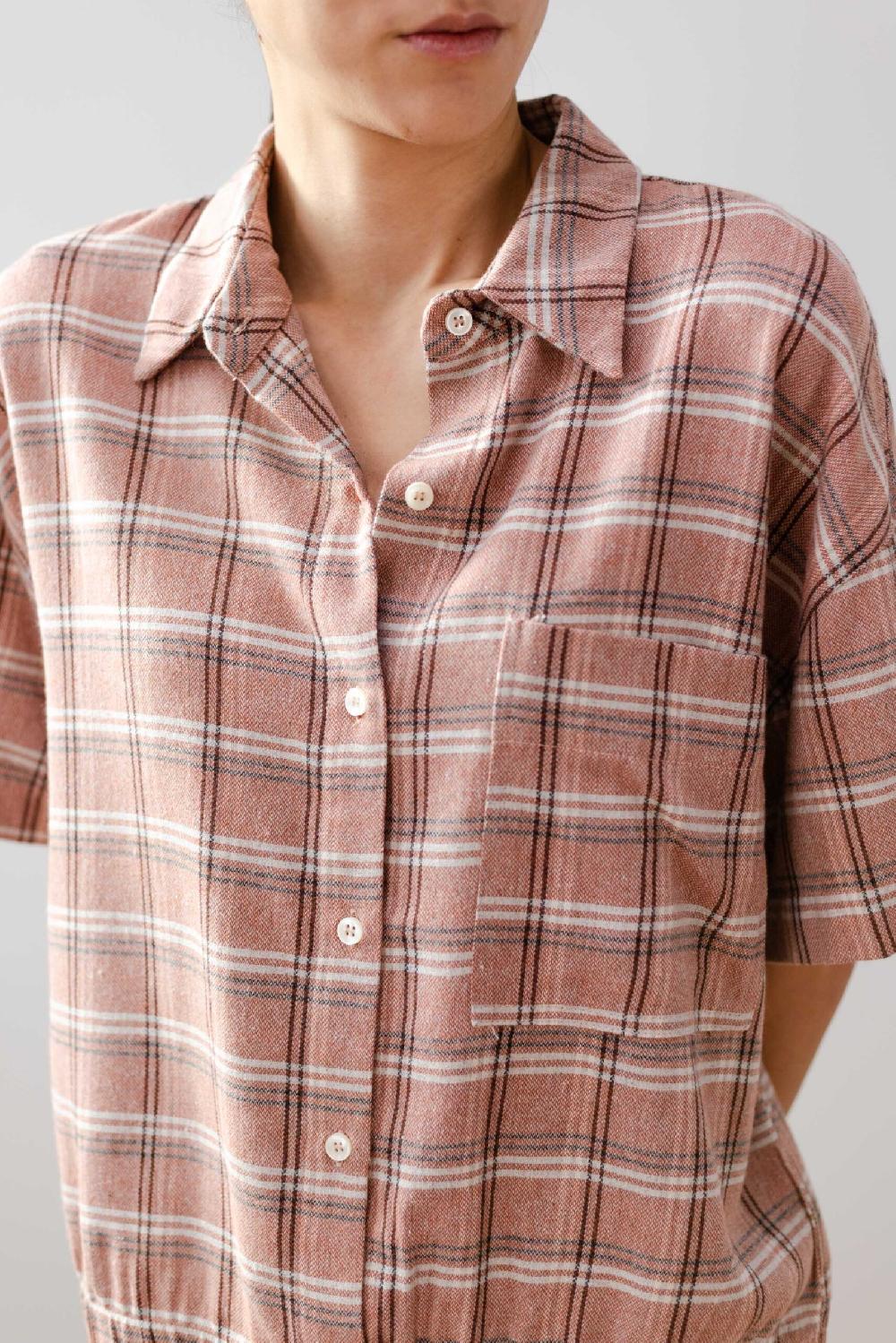 Pan Producto Básico Blusa Amplia Cuadros