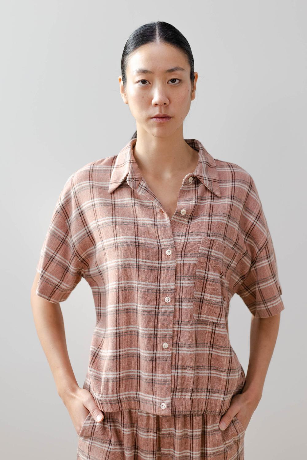 Pan Producto Básico Blusa Amplia Cuadros