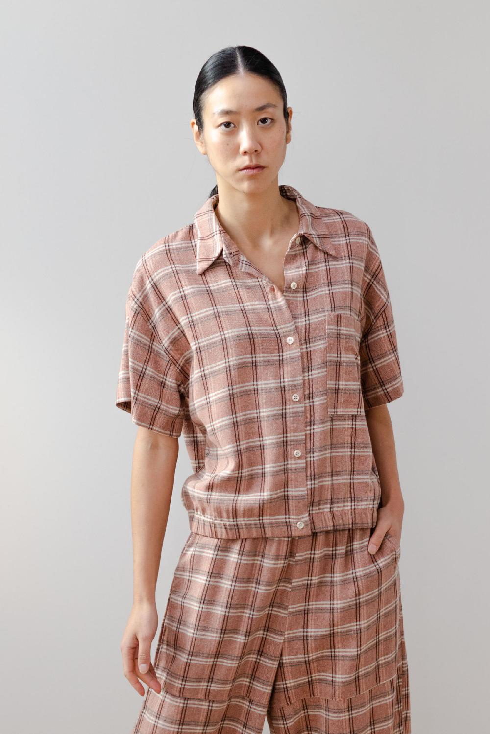 pan producto básico Blusa amplia cuadros