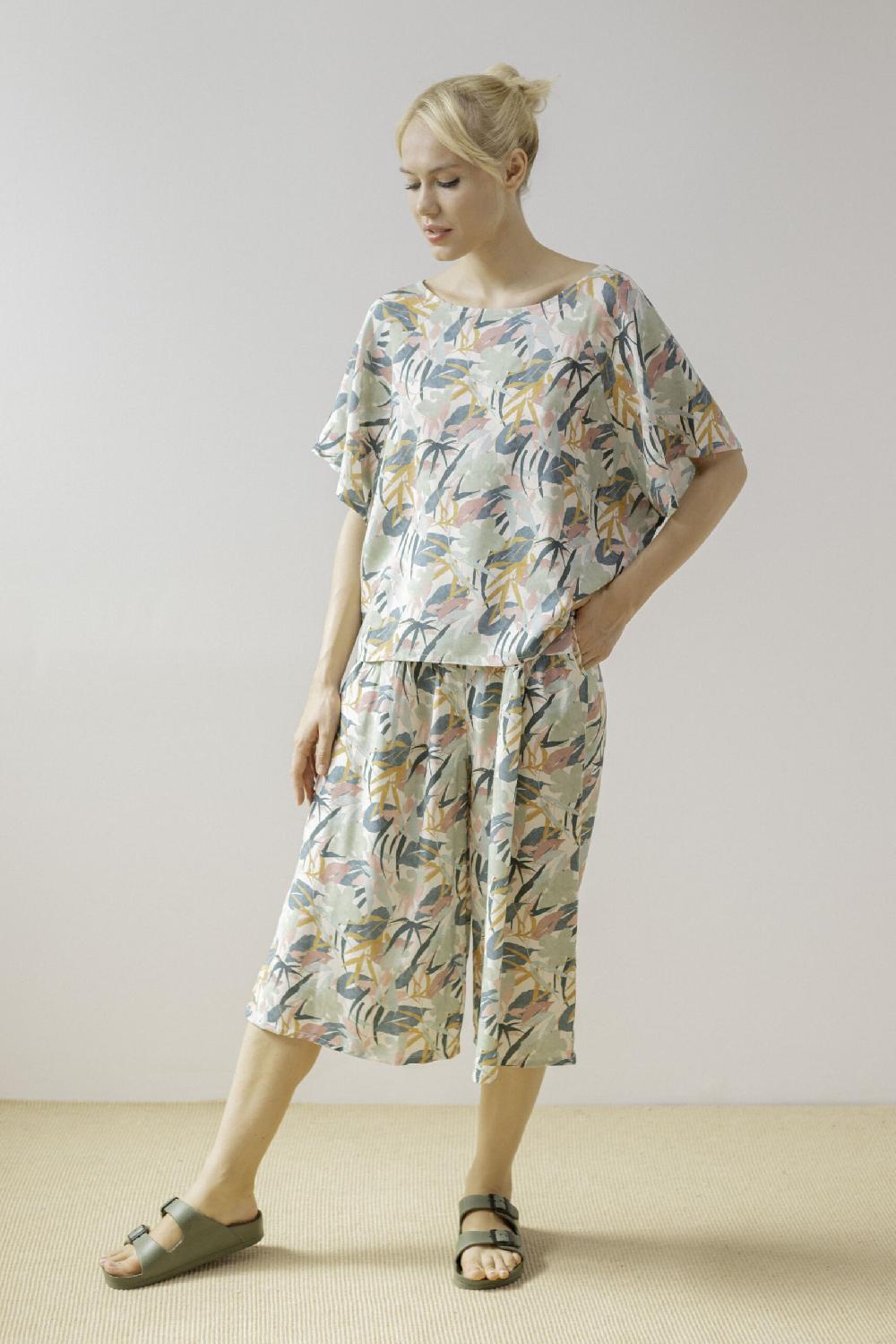 Pan Producto Básico Blusa Amplia Estampada