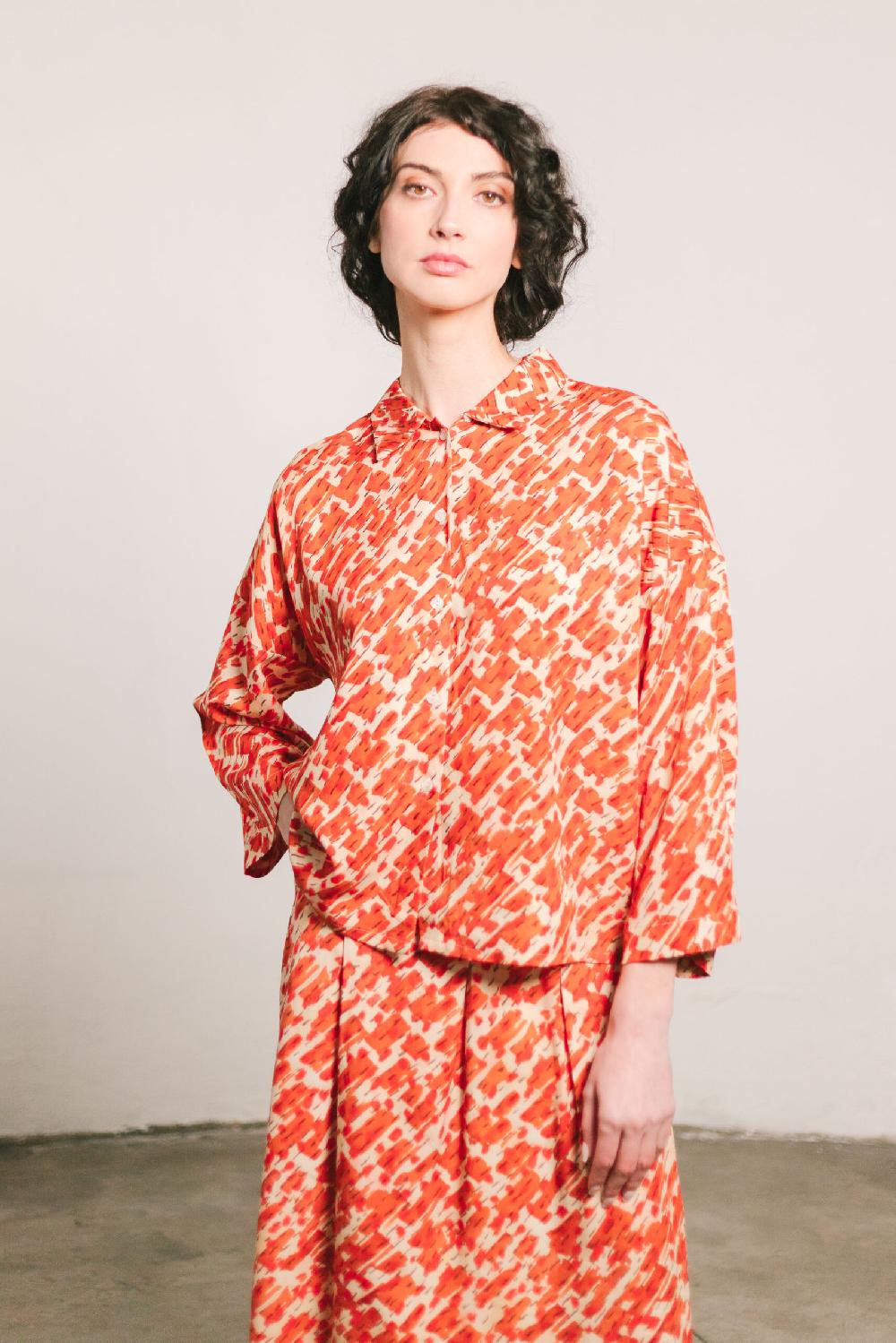 Pan Producto Básico Blusa Amplia Estampada