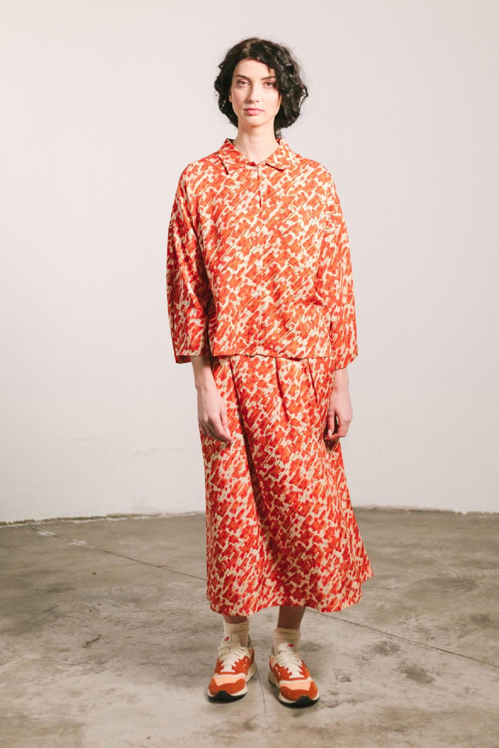 Pan Producto Básico Blusa Amplia Estampada