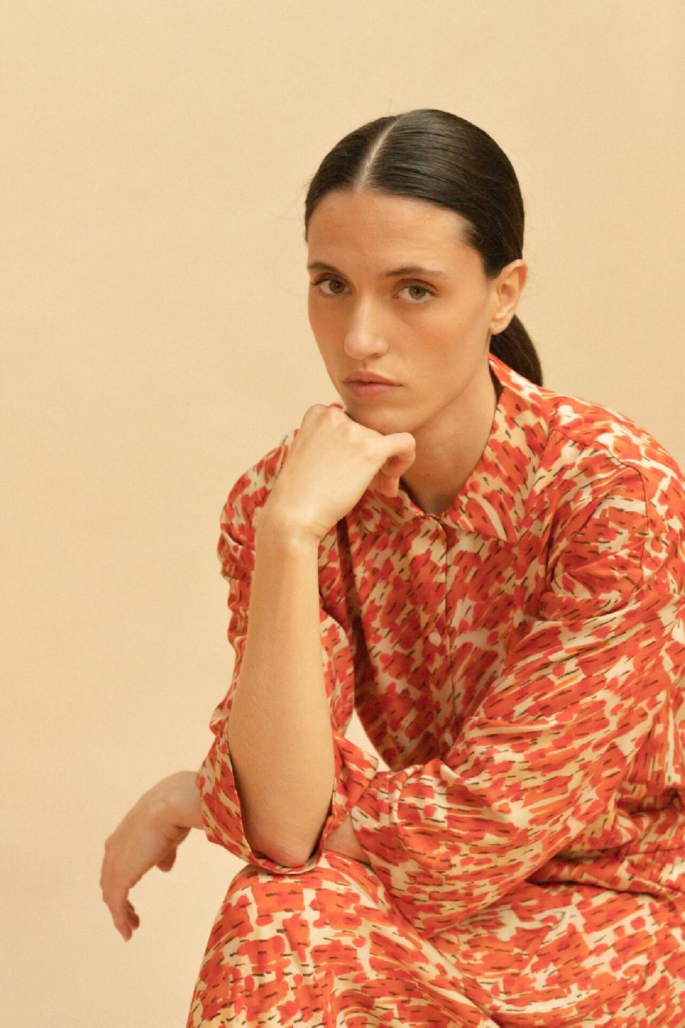 Pan Producto Básico Blusa Amplia Estampada