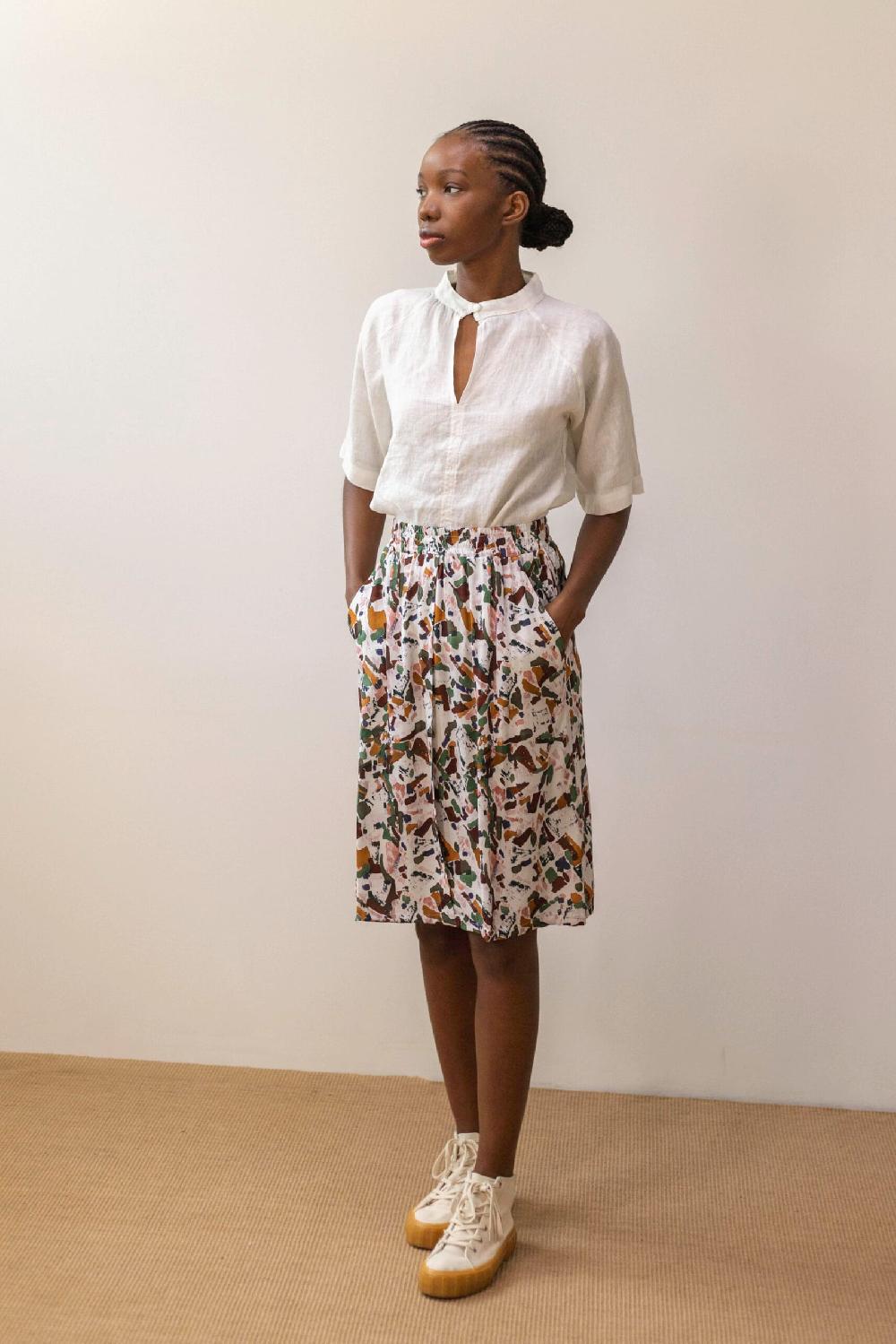 Pan Producto Básico Blusa Blanca Lino Oversize