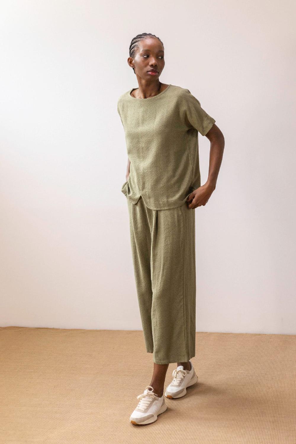 Pan Producto Básico Blusa Caqui Textura