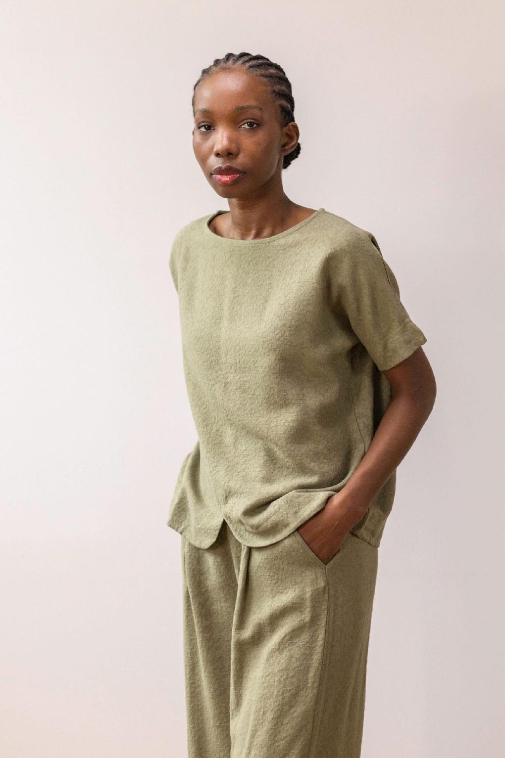 Pan Producto Básico Blusa Caqui Textura