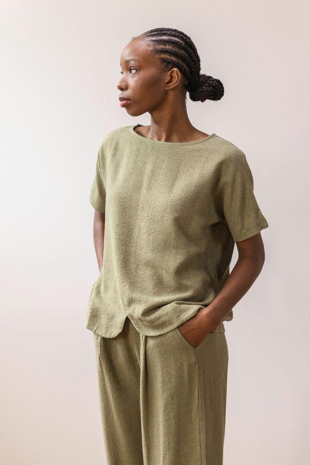 Pan Producto Básico Blusa Caqui Textura