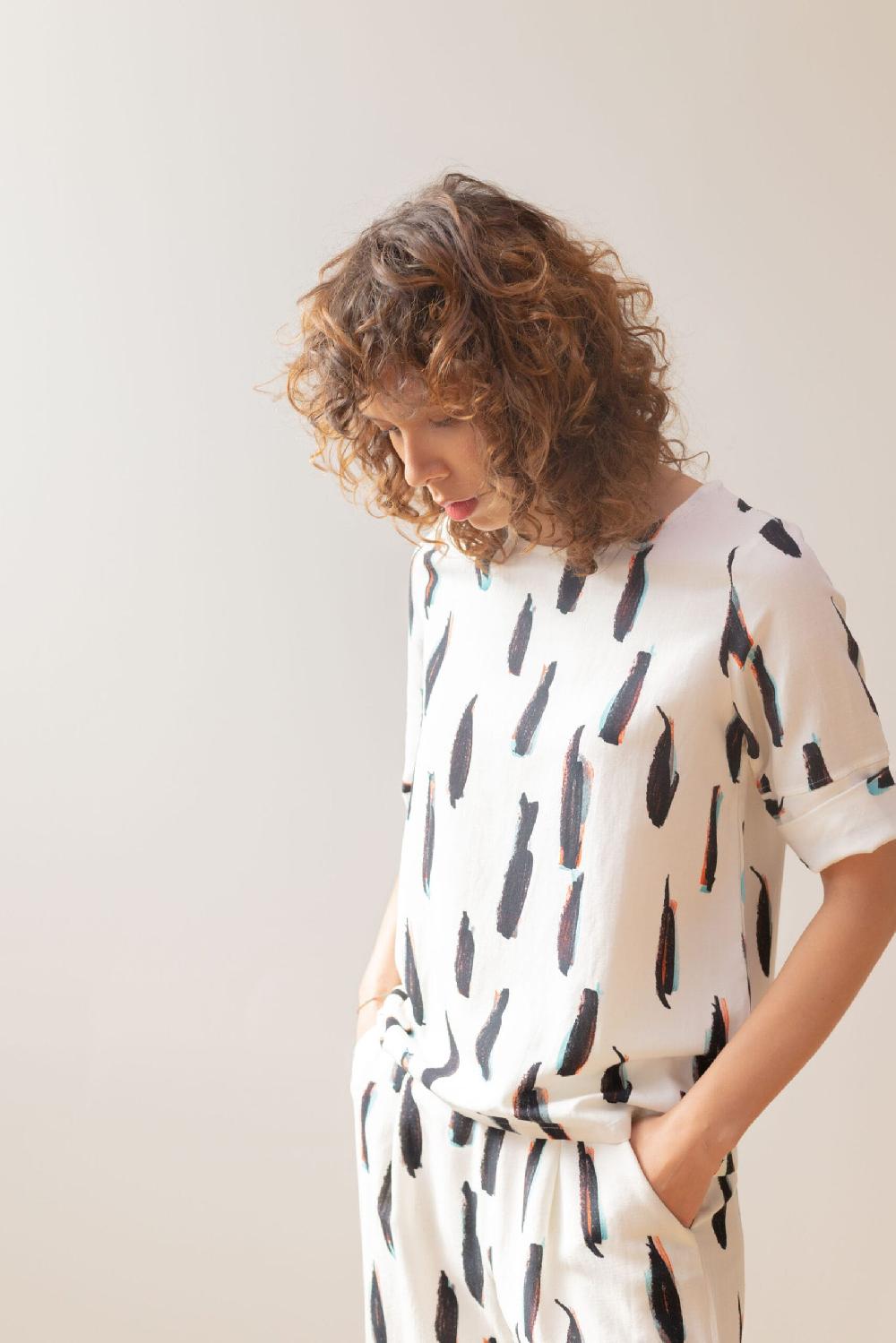 Pan Producto Básico Blusa Cruda Estampada