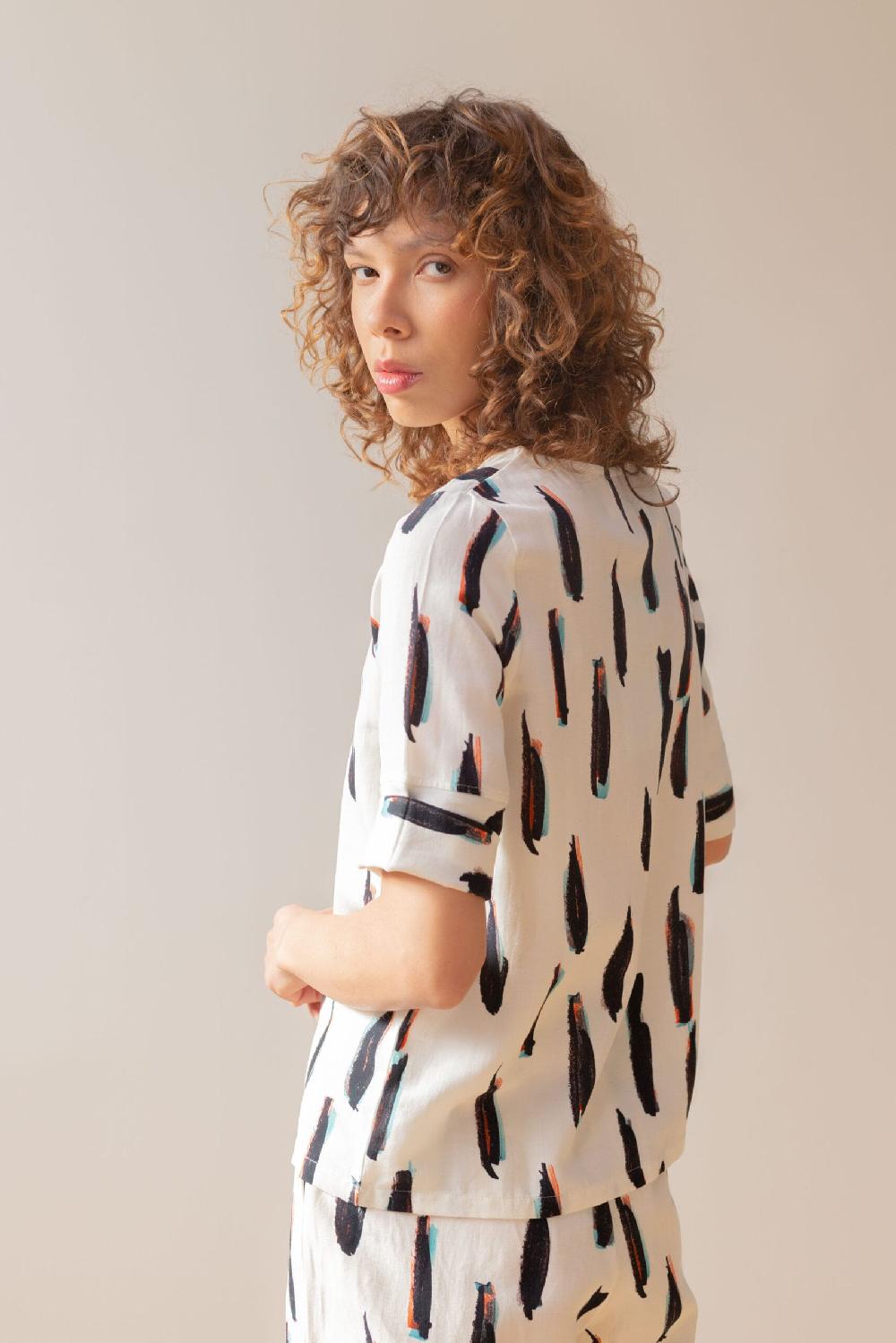 Pan Producto Básico Blusa Cruda Estampada