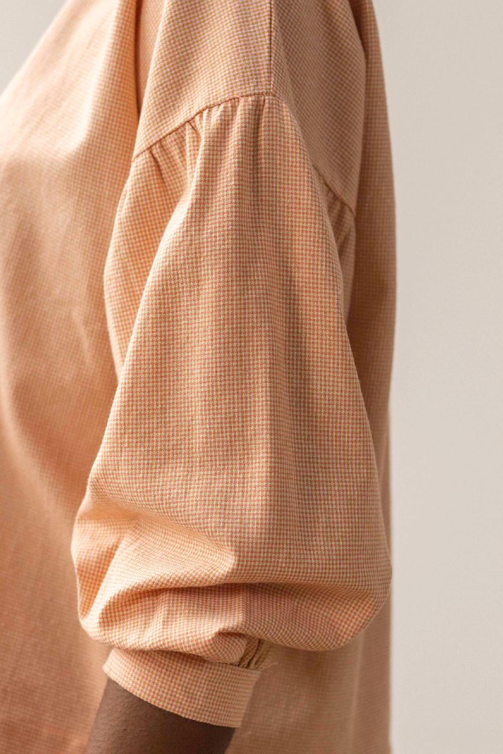 Pan Producto Básico Blusa Cuadritos Naranja