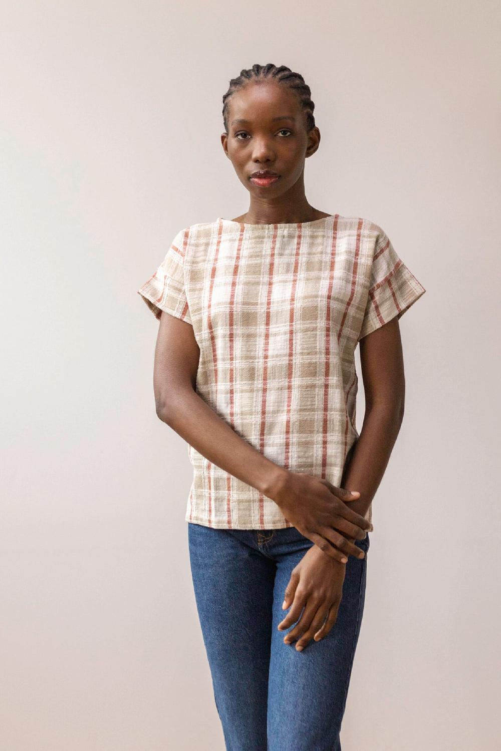 Pan Producto Básico Blusa Cuadros Textura