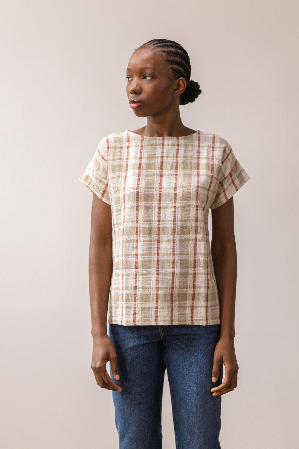 pan producto básico Blusa cuadros textura