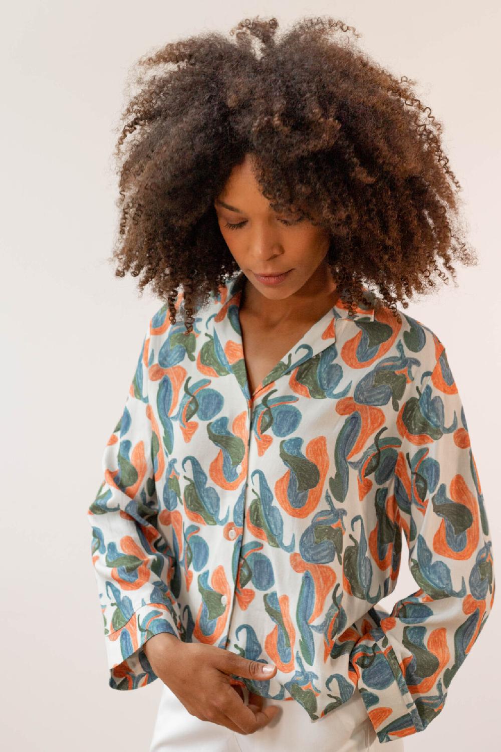 Pan Producto Básico Blusa Estampada Con Botones