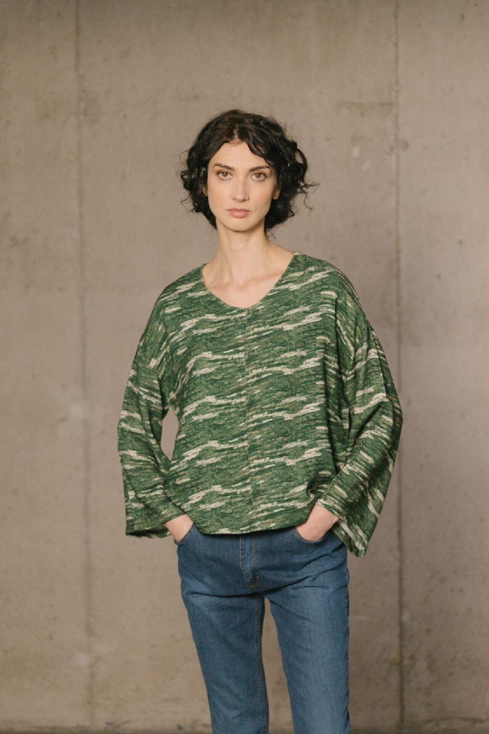 Pan Producto Básico Blusa Estampada Con Caída