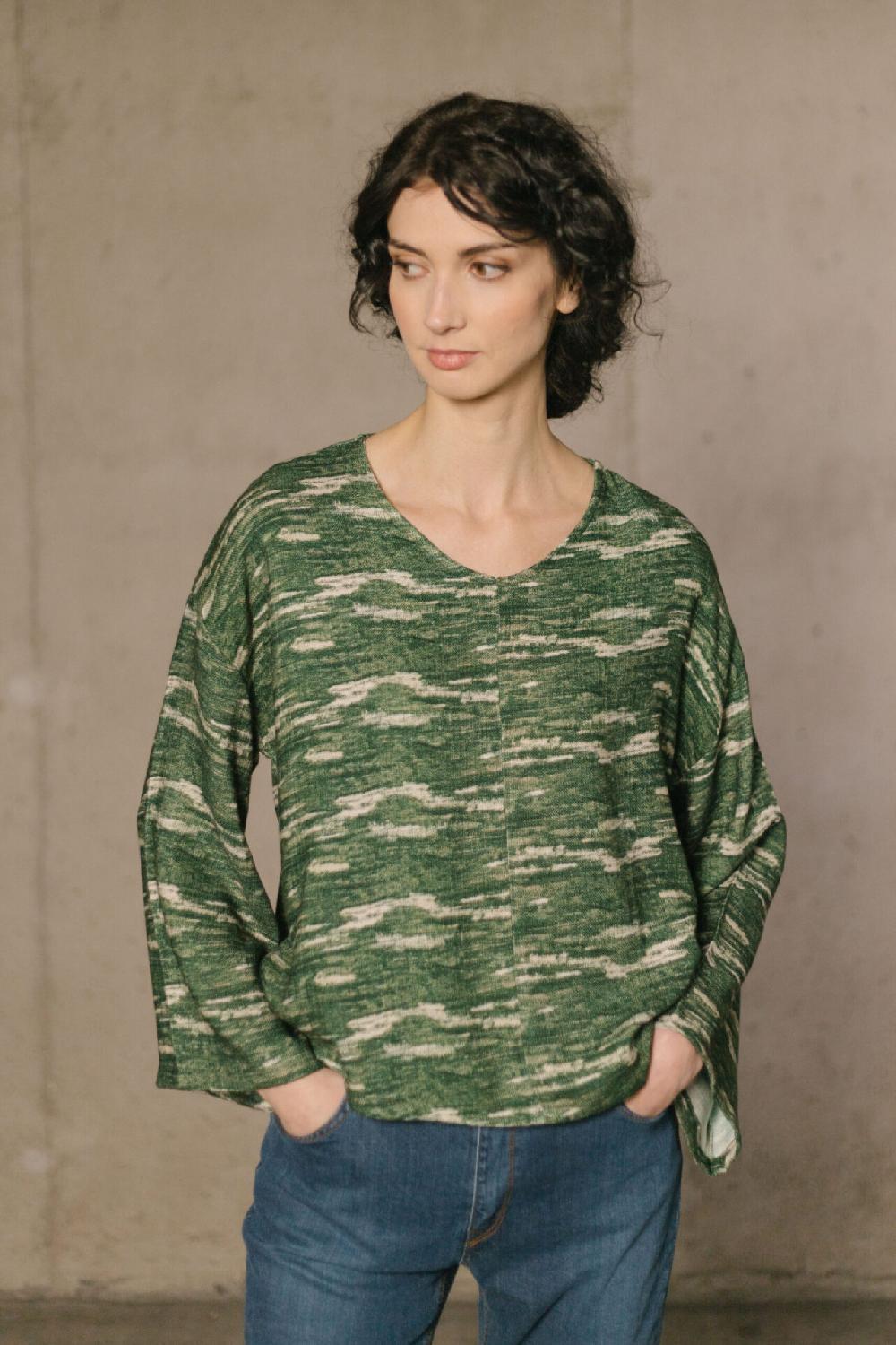 Pan Producto Básico Blusa Estampada Con Caída