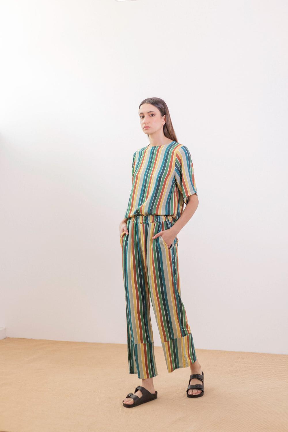 Pan Producto Básico Blusa Estampada De Rayas