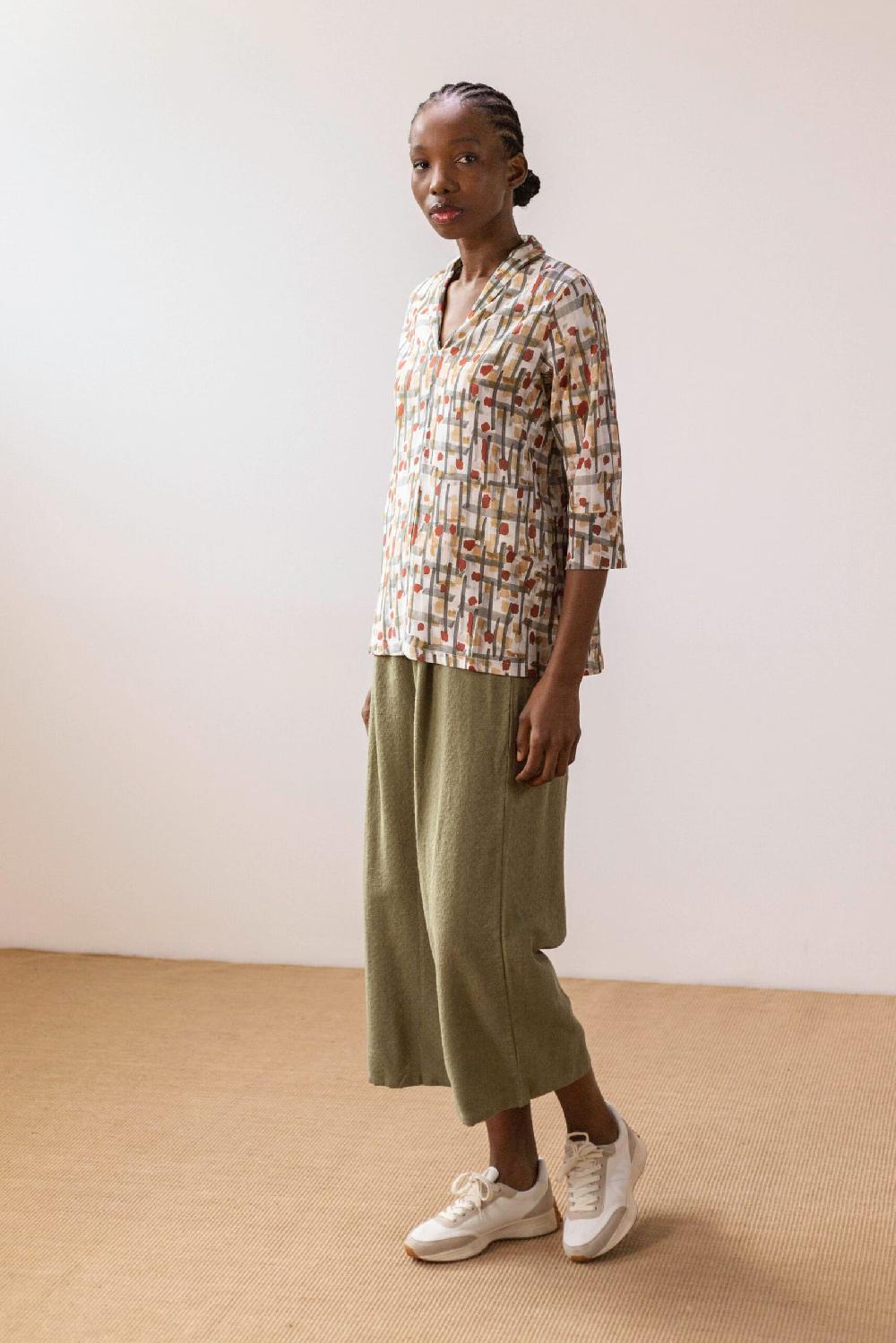 Pan Producto Básico Blusa Estampada Fluida