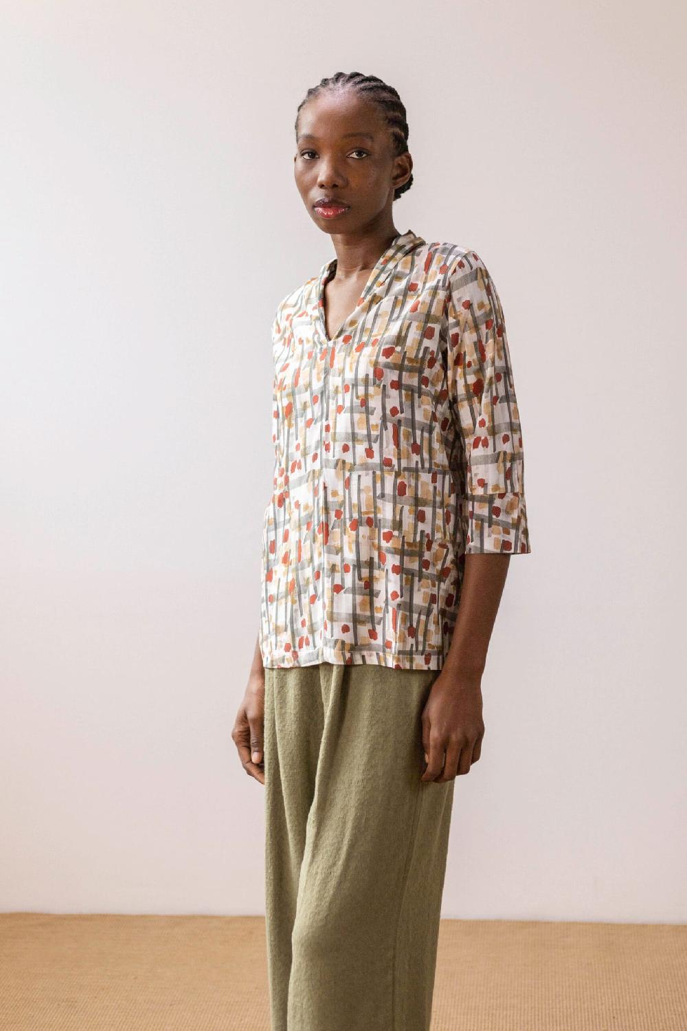 Pan Producto Básico Blusa Estampada Fluida